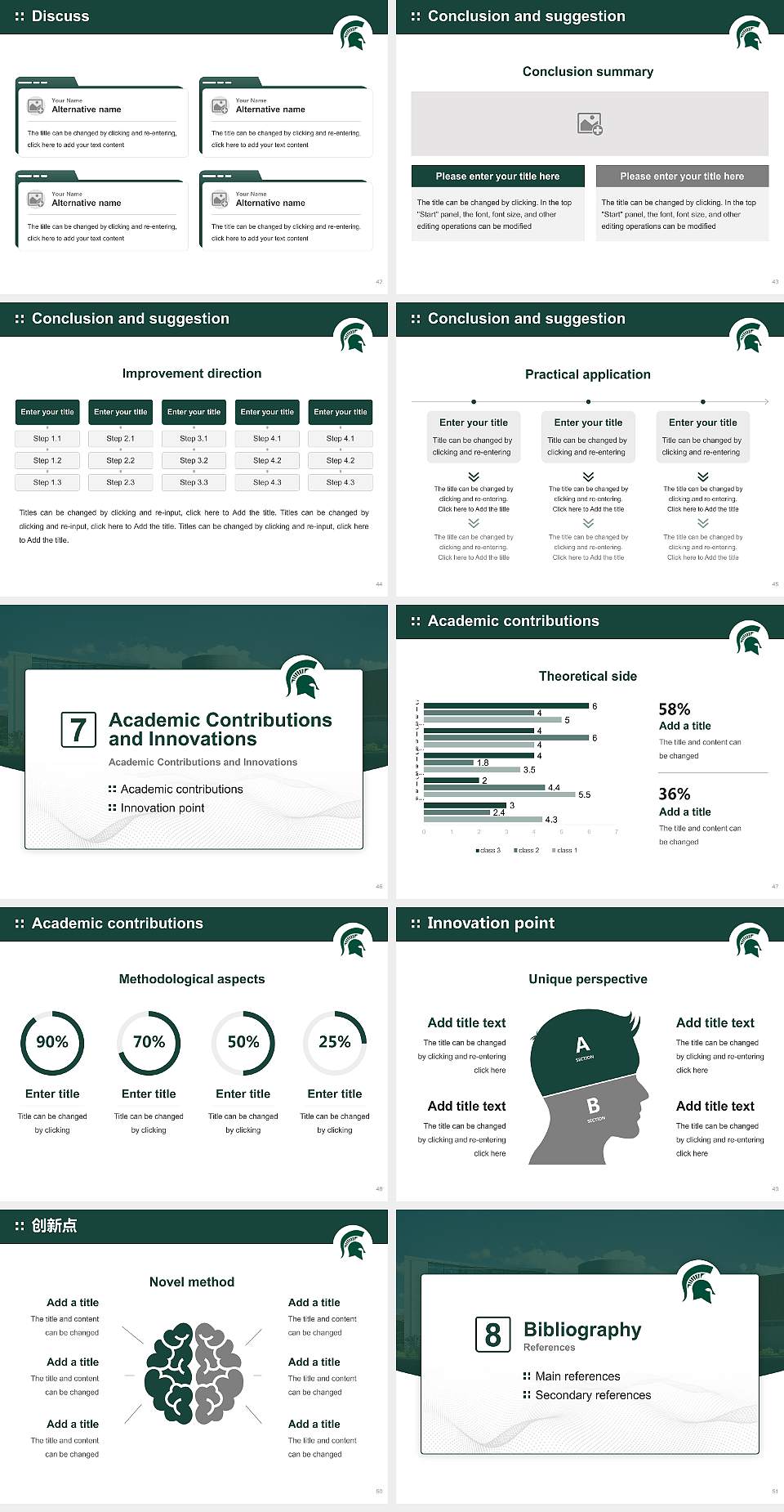 Michigan State University Graduation Thesis Defense PPT Template4:3 ratio PPT effect preview image6