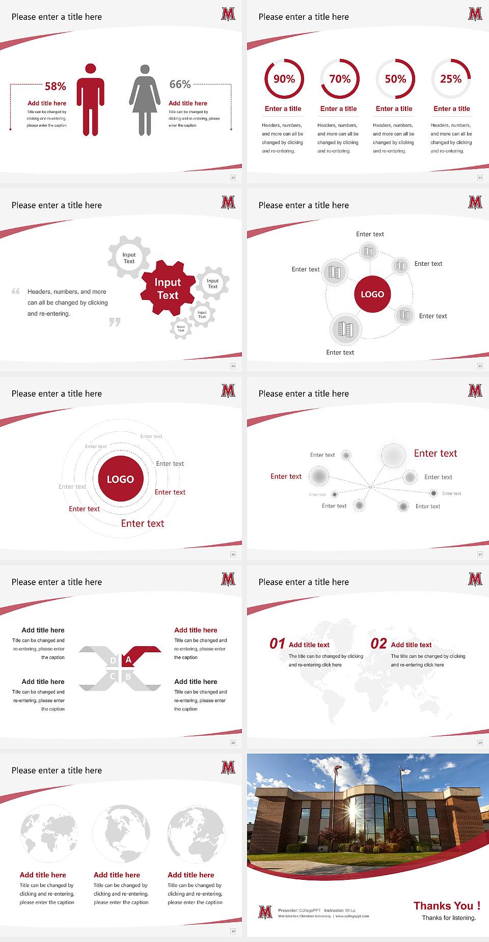 Mid-America Christian University Course/Courseware Creation PPT Template4:3 ratio PPT effect preview image4
