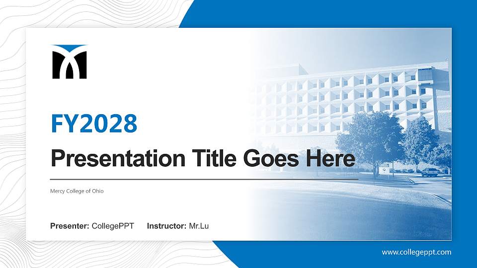 Mercy College of Ohio Academic Presentation/Research Findings Report PPT Template16:9 ratio PPT effect preview image