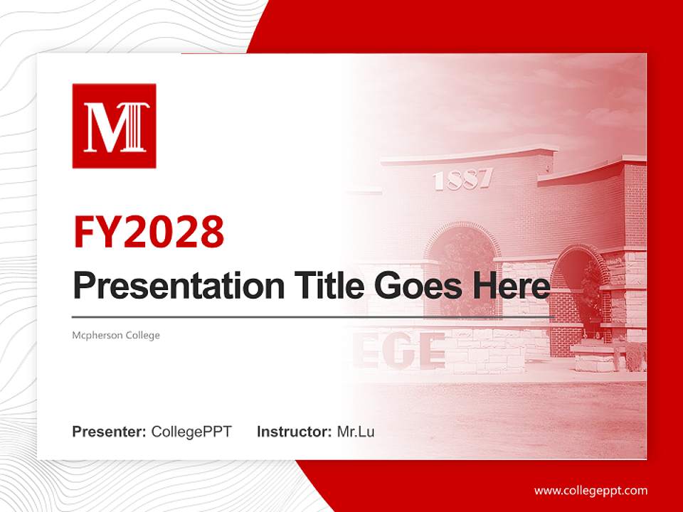 Mcpherson College Academic Presentation/Research Findings Report PPT Template4:3 ratio PPT effect preview image5