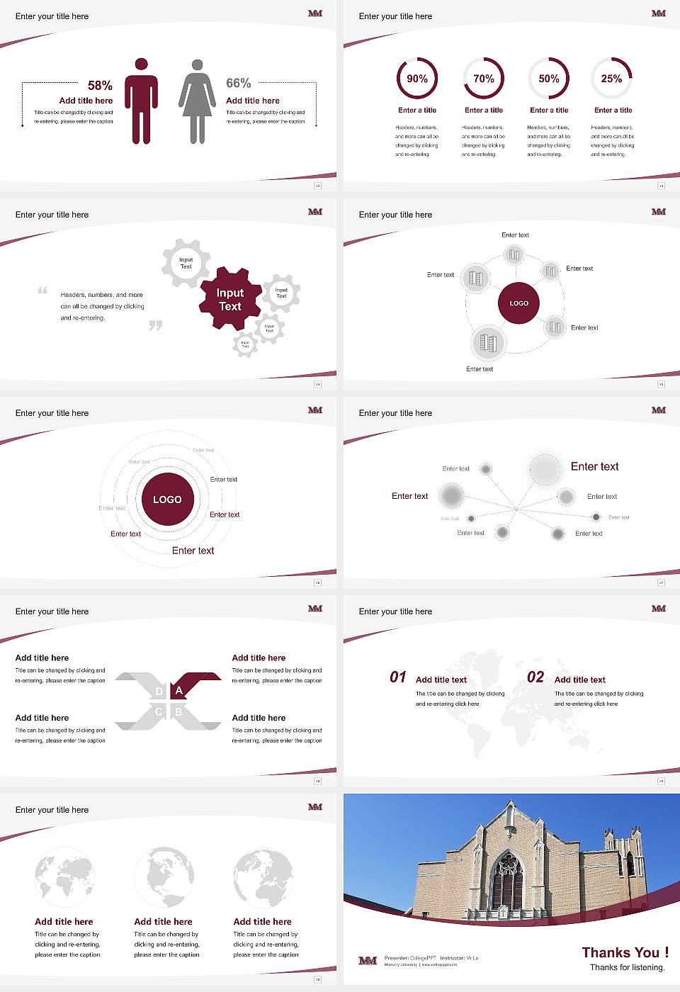 Mcmurry University Course/Courseware Creation PPT Template16:9 ratio PPT effect preview image4