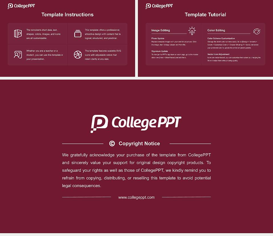 Mcmurry University Course/Courseware Creation PPT Template16:9 ratio PPT effect preview image5