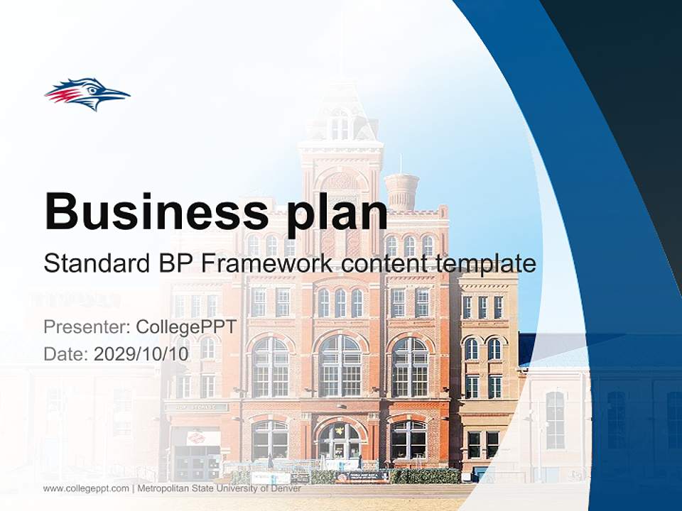 Metropolitan State University of Denver Competition/Entrepreneurship Contest PPT Template4:3 ratio PPT effect preview image9