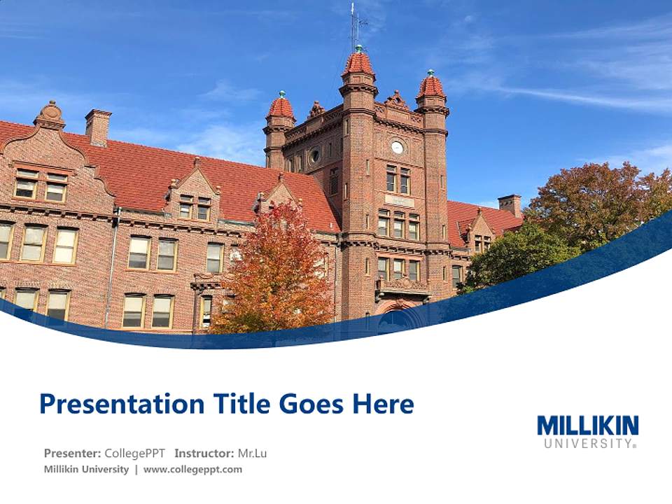 Millikin University Course/Courseware Creation PPT Template4:3 ratio PPT effect preview image5