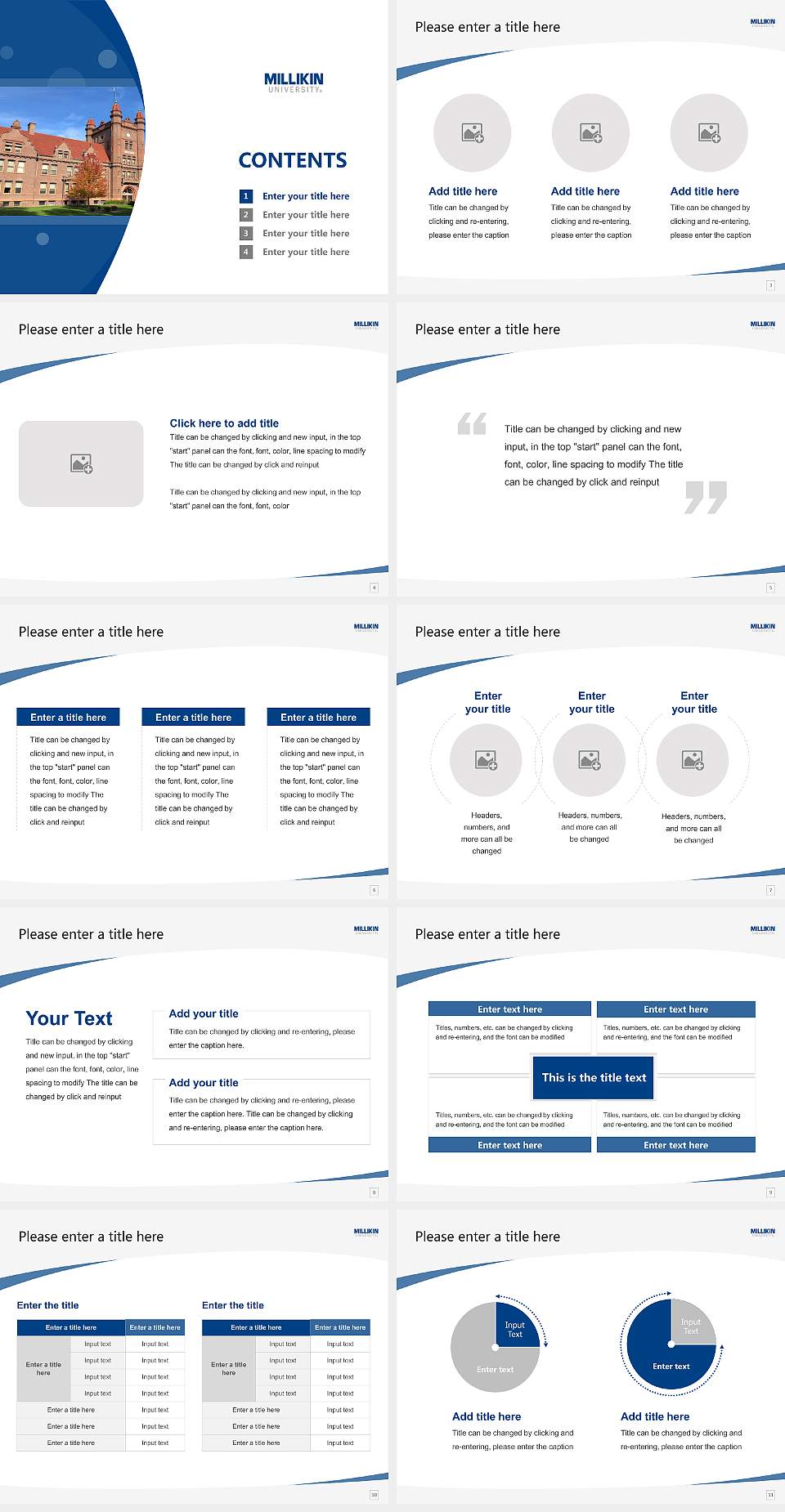 Millikin University Course/Courseware Creation PPT Template4:3 ratio PPT effect preview image2