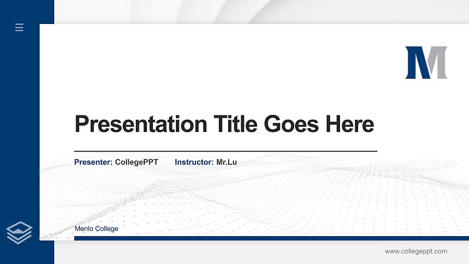 Menlo College Thesis Proposal/Graduation Defense PPT Template16:9 ratio PPT effect preview image