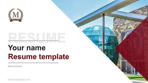 Martin University Resume PPT Template