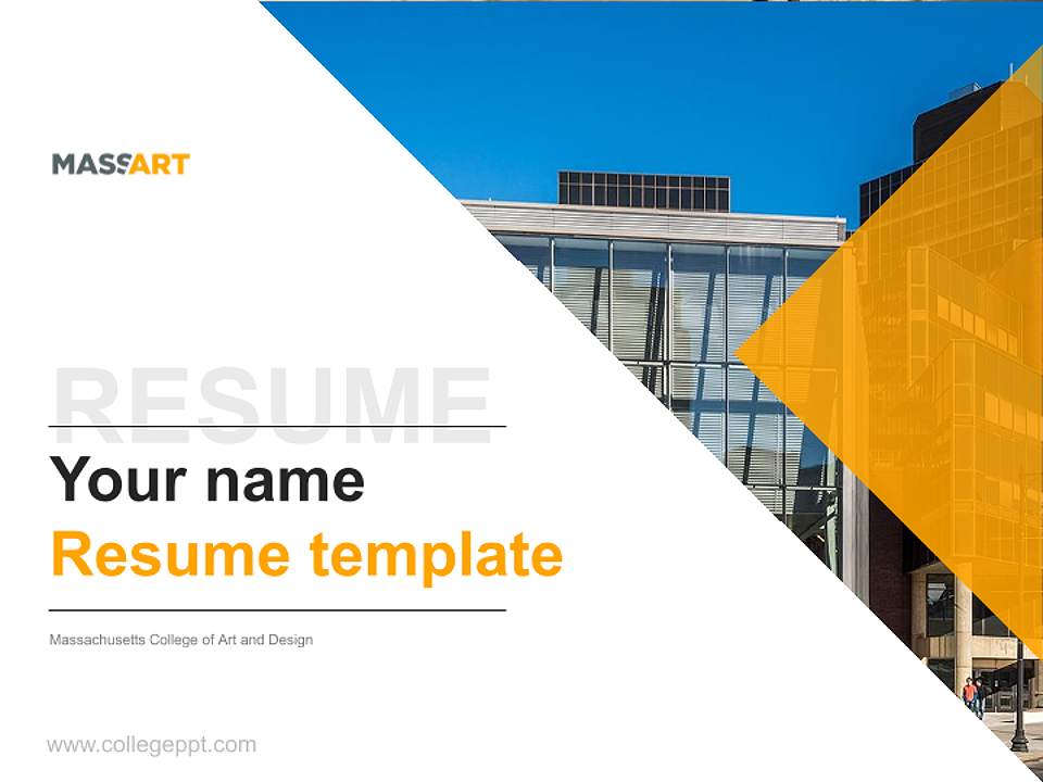 Massachusetts College of Art and Design Resume PPT Template4:3 ratio PPT effect preview image5