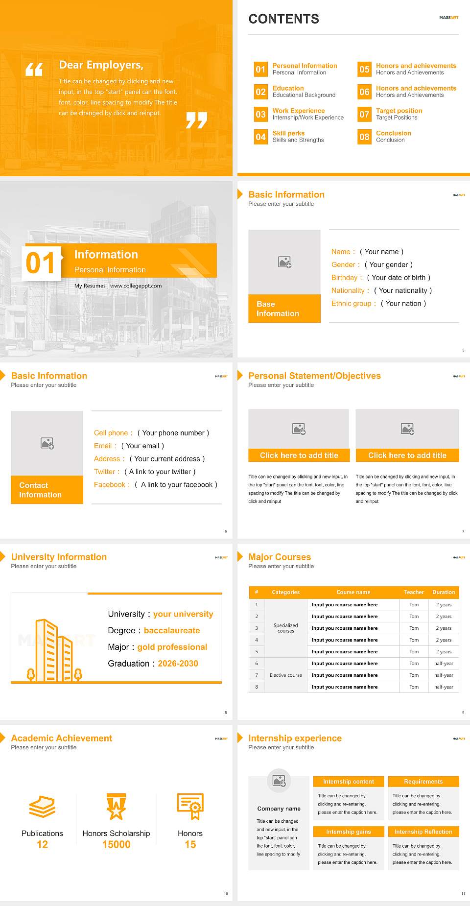 Massachusetts College of Art and Design Resume PPT Template4:3 ratio PPT effect preview image2
