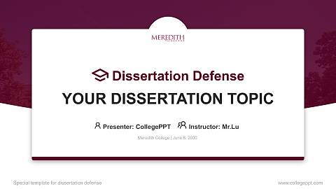 Meredith College Graduation Thesis Defense PPT Template