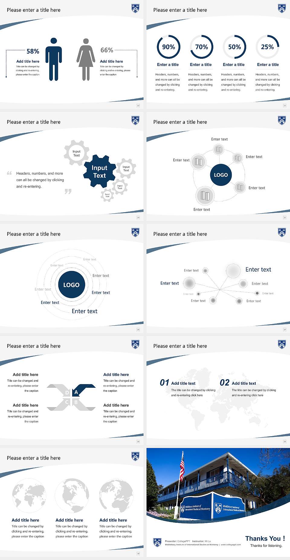 Middlebury Institute of International Studies at Monterey Course/Courseware Creation PPT Template4:3 ratio PPT effect preview image4