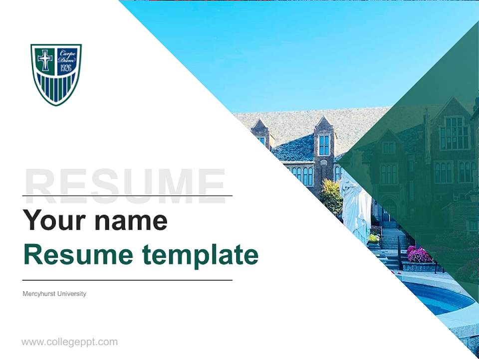 Mercyhurst University Resume PPT Template4:3 ratio PPT effect preview image5