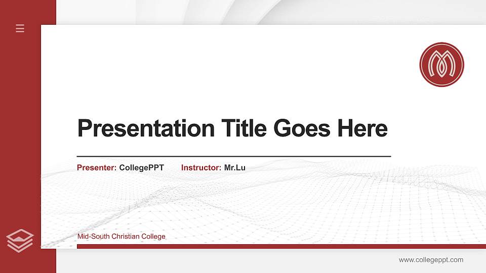 Mid-South Christian College Thesis Proposal/Graduation Defense PPT Template16:9 ratio PPT effect preview image