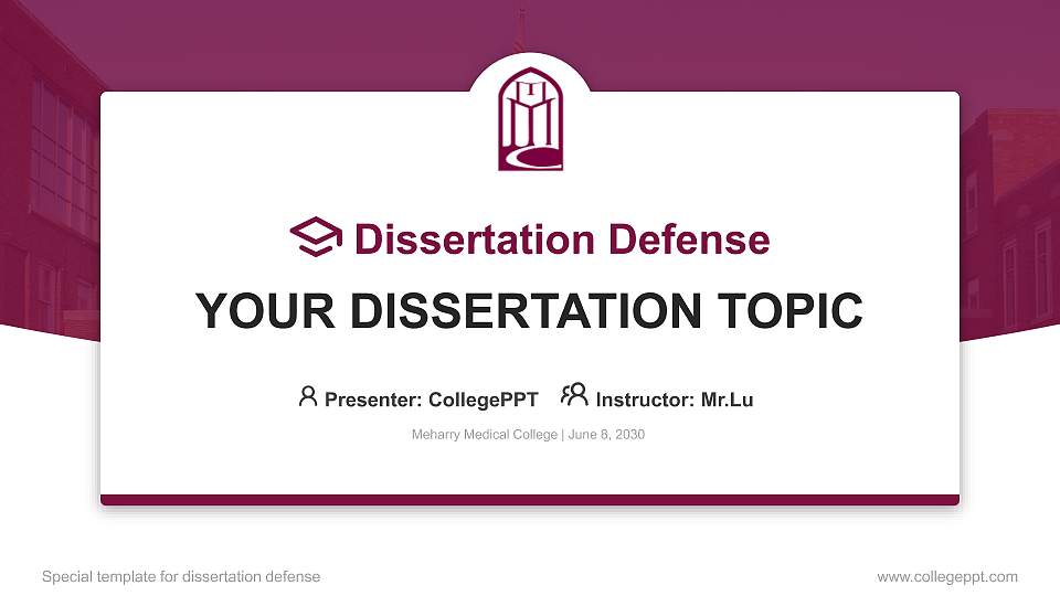 Meharry Medical College Graduation Thesis Defense PPT Template16:9 ratio PPT effect preview image