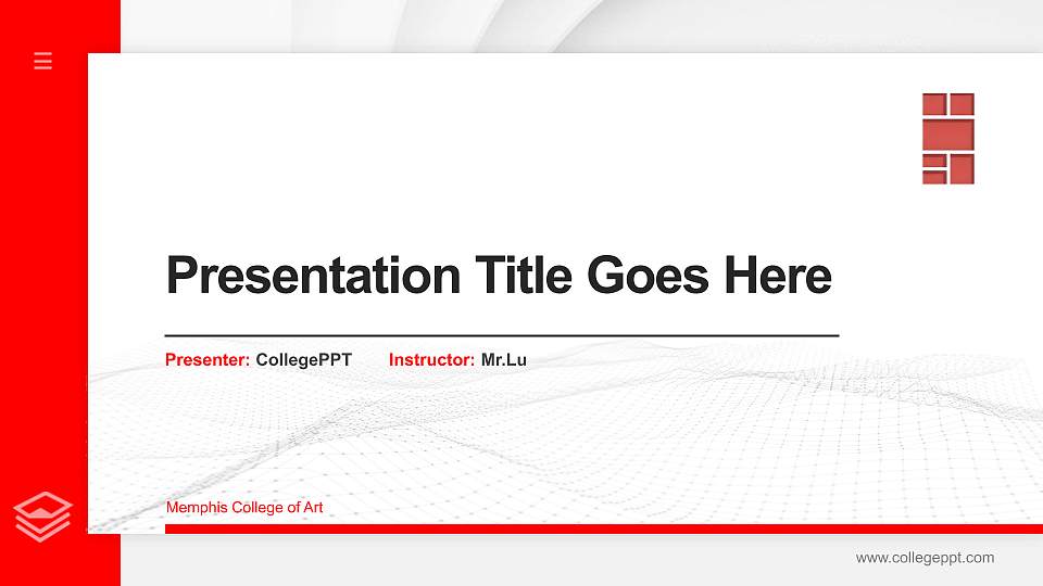 Memphis College of Art Thesis Proposal/Graduation Defense PPT Template16:9 ratio PPT effect preview image