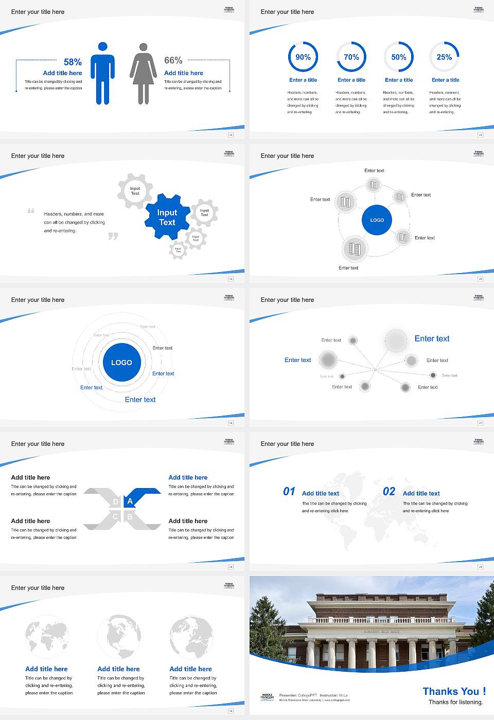 Middle Tennessee State University Course/Courseware Creation PPT Template16:9 ratio PPT effect preview image4