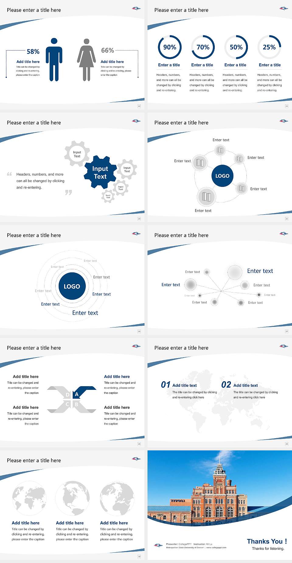 Metropolitan State University of Denver Course/Courseware Creation PPT Template4:3 ratio PPT effect preview image4