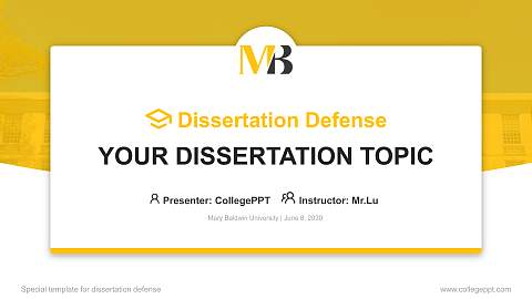Mary Baldwin University Graduation Thesis Defense PPT Template