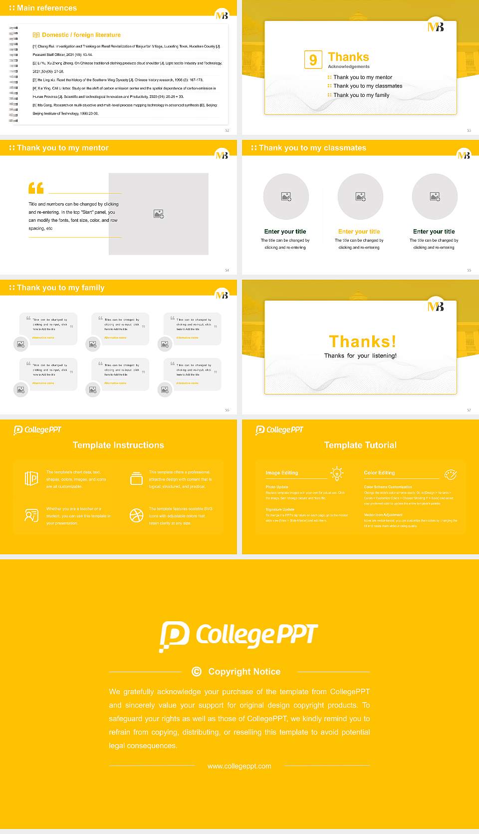 Mary Baldwin University Graduation Thesis Defense PPT Template16:9 ratio PPT effect preview image7