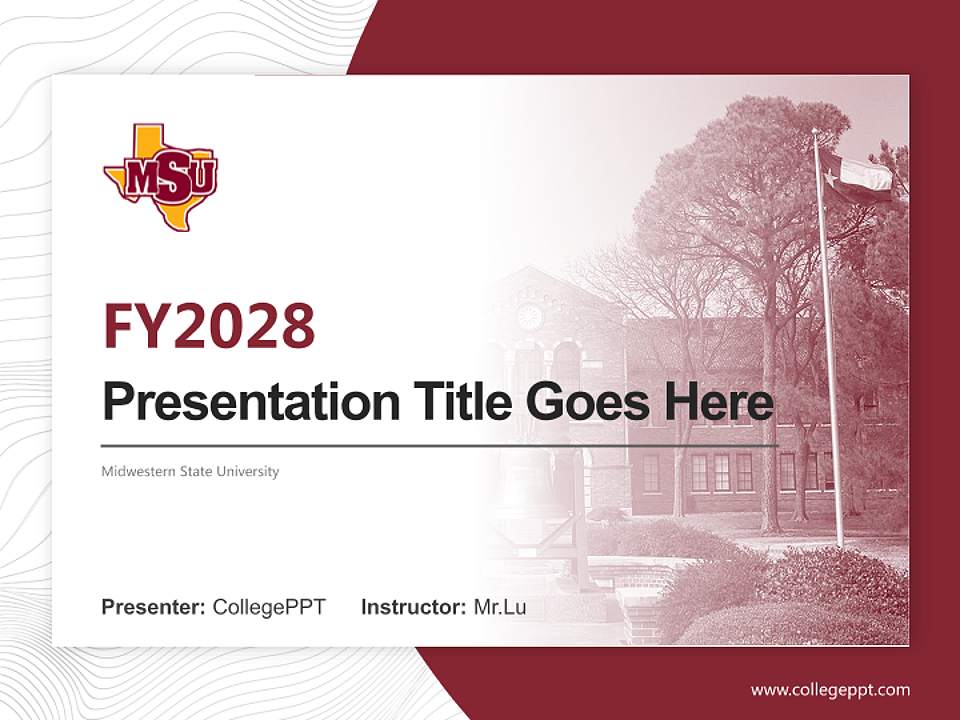 Midwestern State University Academic Presentation/Research Findings Report PPT Template4:3 ratio PPT effect preview image5