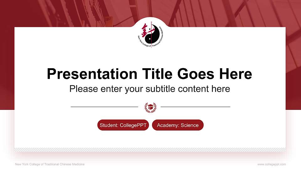 New York College of Traditional Chinese Medicine National Scholarship Defense PPT Template16:9 ratio PPT effect preview image