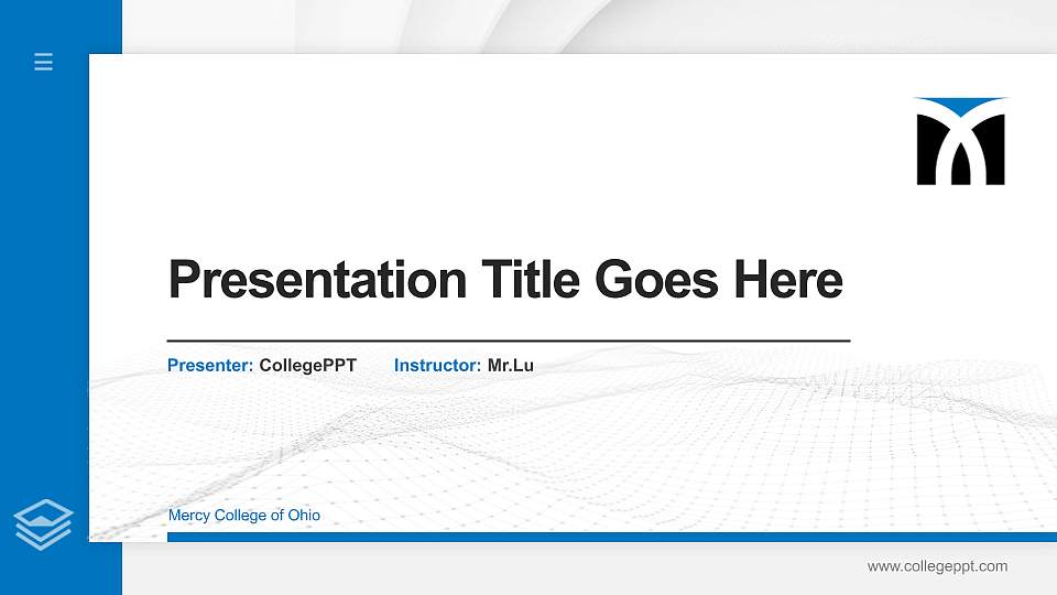 Mercy College of Ohio Thesis Proposal/Graduation Defense PPT Template16:9 ratio PPT effect preview image