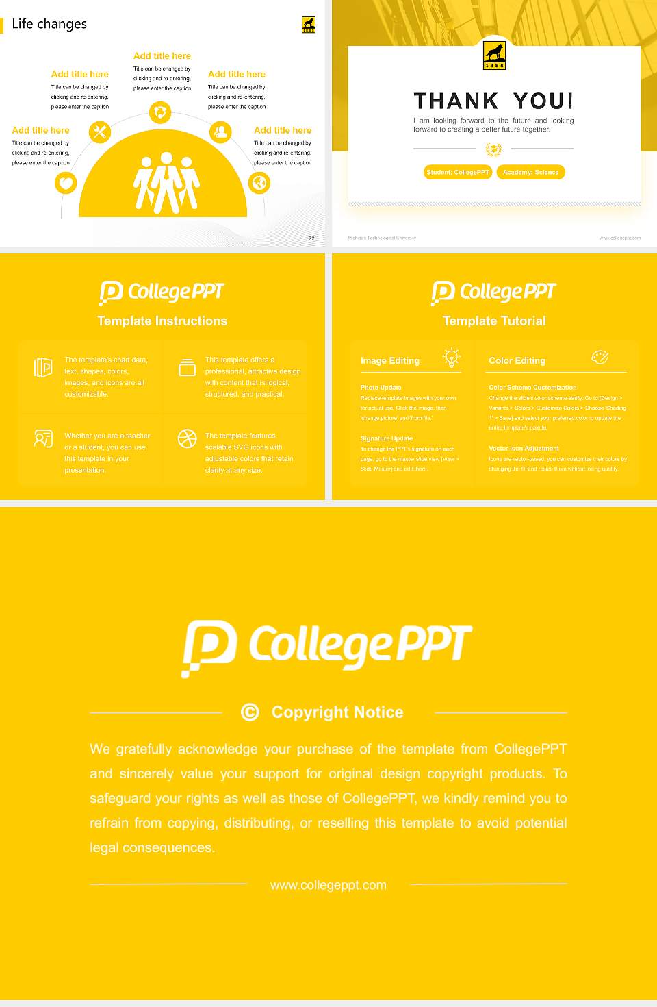 Michigan Technological University National Scholarship Defense PPT Template4:3 ratio PPT effect preview image4