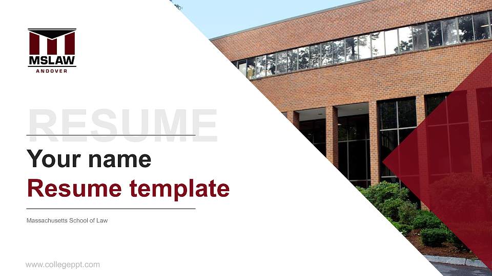 Massachusetts School of Law Resume PPT Template16:9 ratio PPT effect preview image