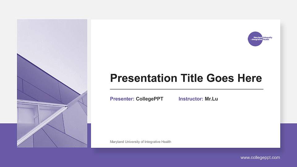 Maryland University of Integrative Health General Purpose PPT Template16:9 ratio PPT effect preview image