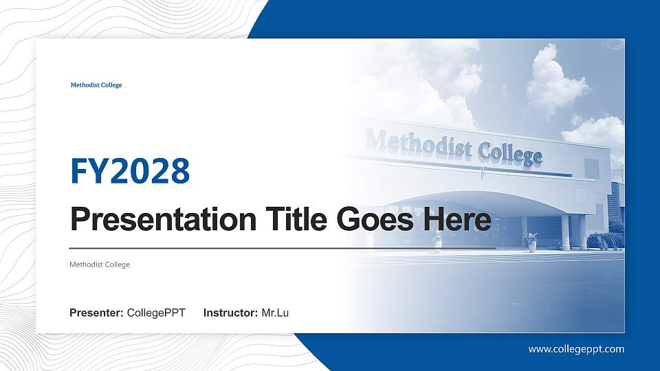 Methodist College Academic Presentation/Research Findings Report PPT Template16:9 ratio PPT effect preview image