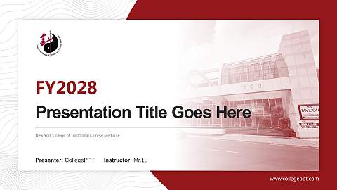 New York College of Traditional Chinese Medicine Academic Presentation/Research Findings Report PPT Template