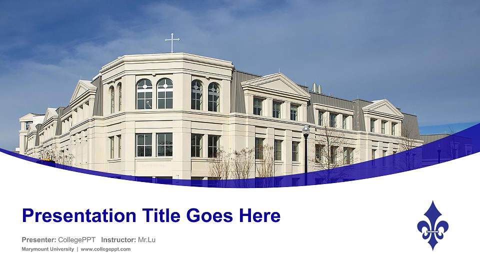 Marymount University Course/Courseware Creation PPT Template16:9 ratio PPT effect preview image