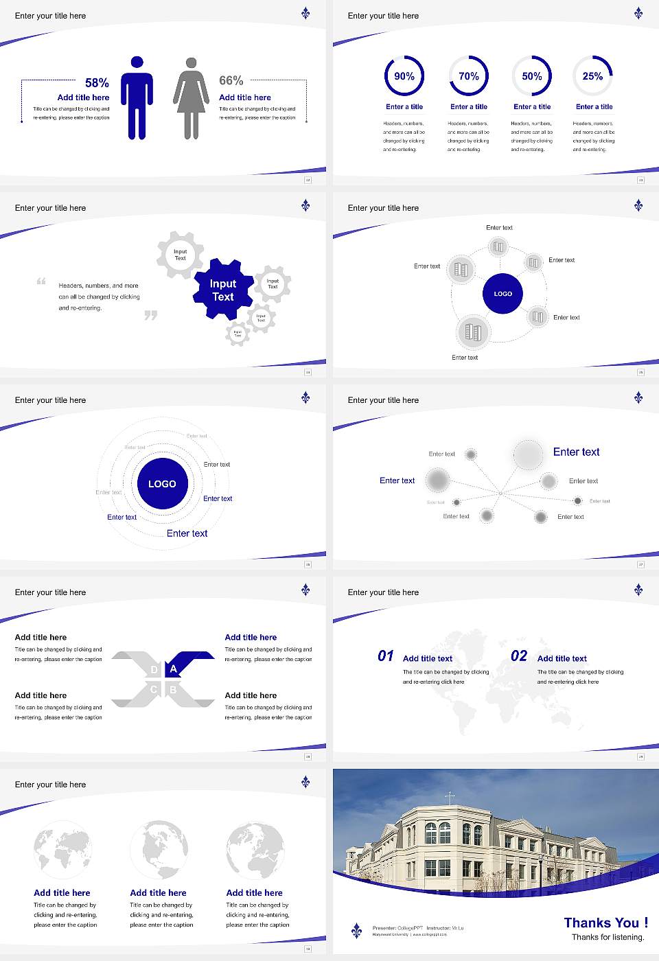 Marymount University Course/Courseware Creation PPT Template16:9 ratio PPT effect preview image4