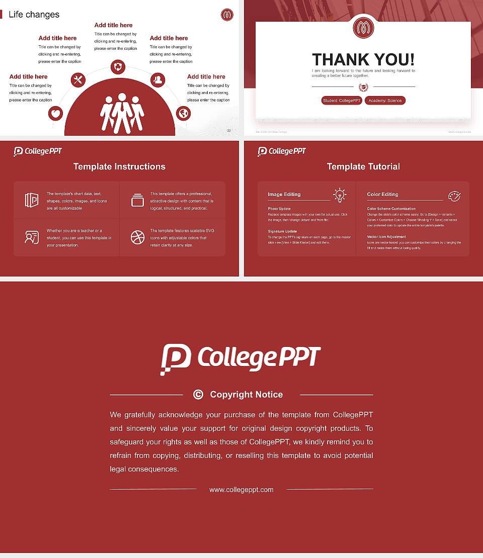 Mid-South Christian College National Scholarship Defense PPT Template16:9 ratio PPT effect preview image4