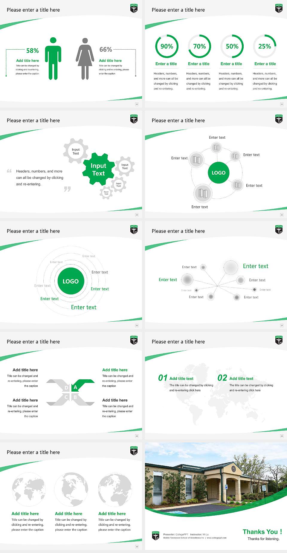 Middle Tennessee School of Anesthesia Inc Course/Courseware Creation PPT Template4:3 ratio PPT effect preview image4