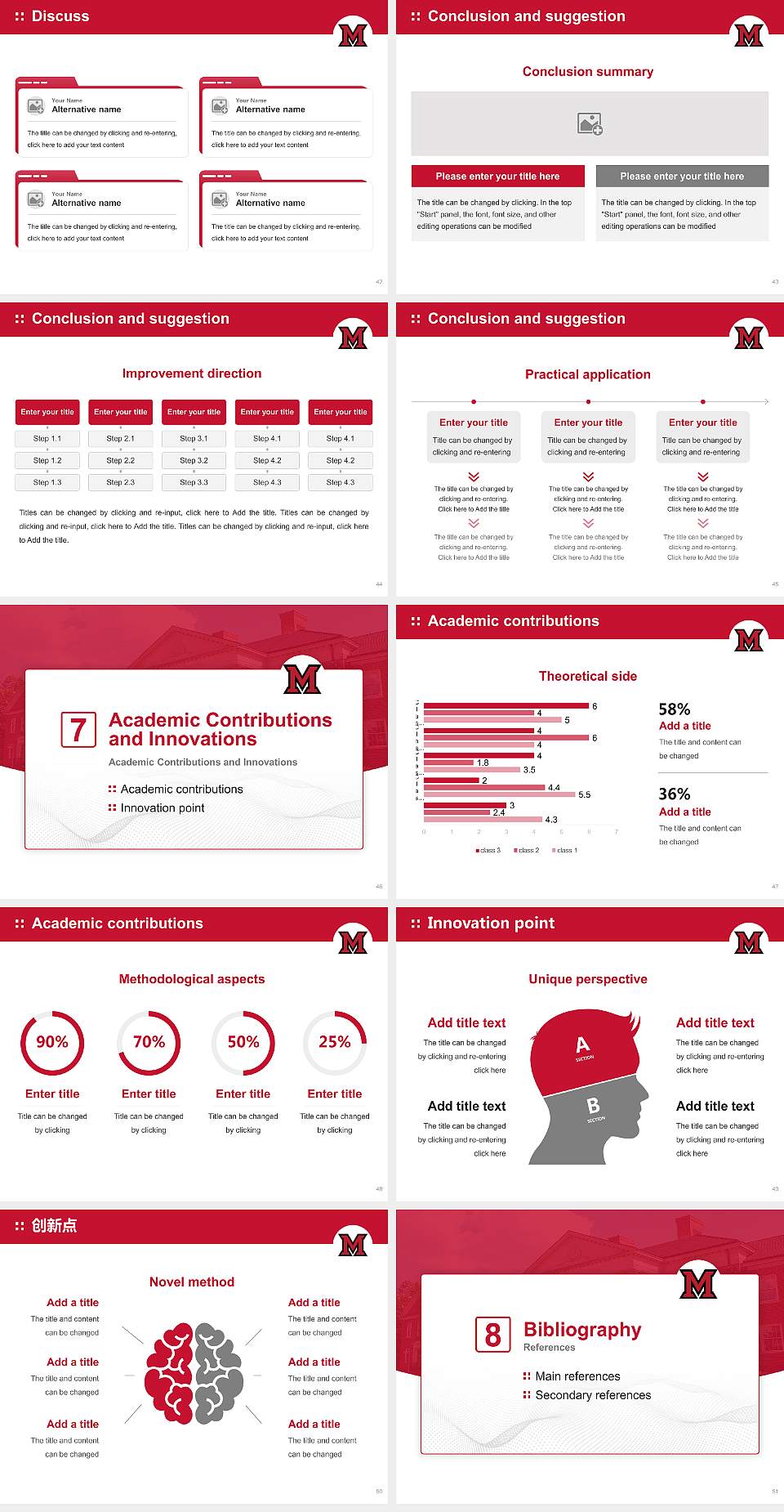 Miami University-Oxford Graduation Thesis Defense PPT Template4:3 ratio PPT effect preview image6