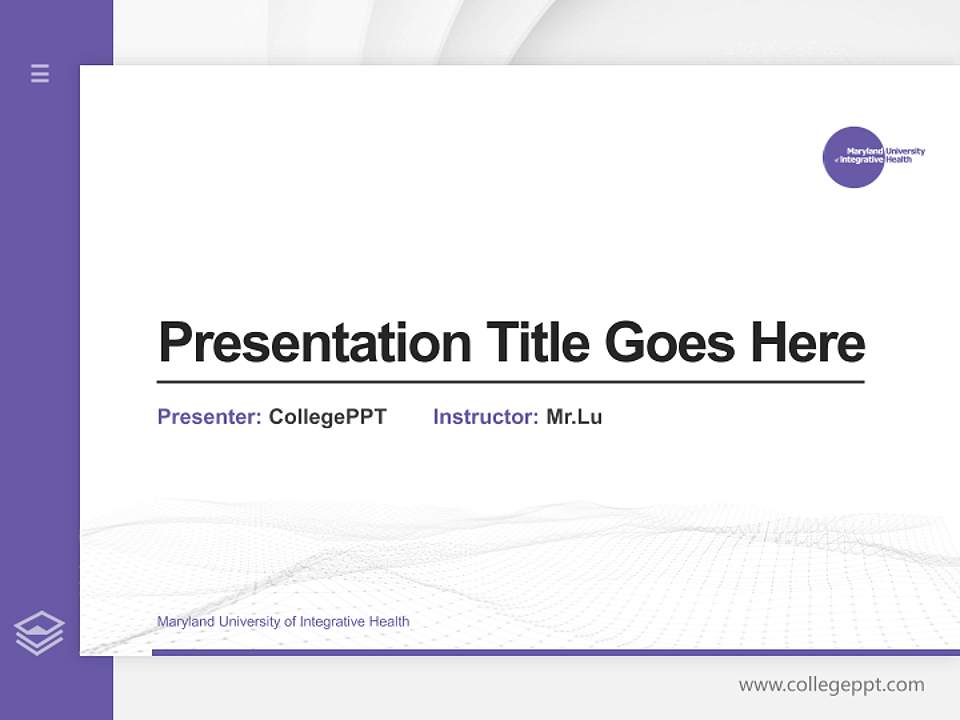 Maryland University of Integrative Health Thesis Proposal/Graduation Defense PPT Template4:3 ratio PPT effect preview image5