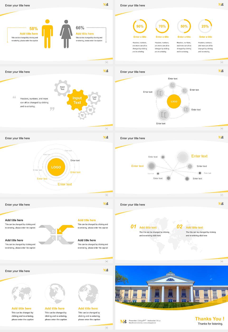 Mary Baldwin University Course/Courseware Creation PPT Template16:9 ratio PPT effect preview image4