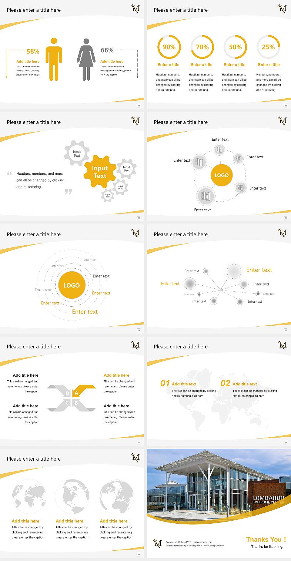 Millersville University of Pennsylvania Course/Courseware Creation PPT Template4:3 ratio PPT effect preview image4