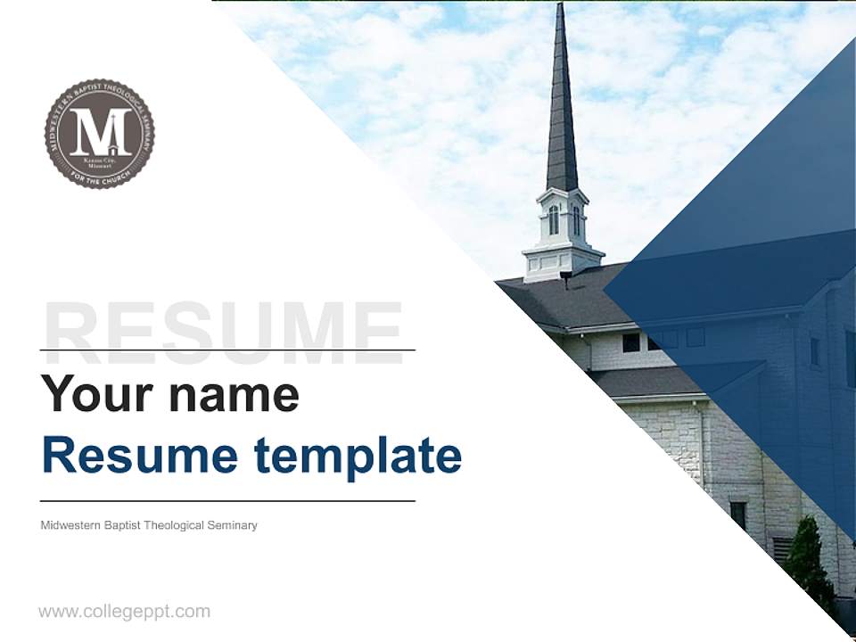 Midwestern Baptist Theological Seminary Resume PPT Template4:3 ratio PPT effect preview image5