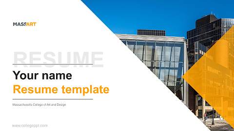 Massachusetts College of Art and Design Resume PPT Template
