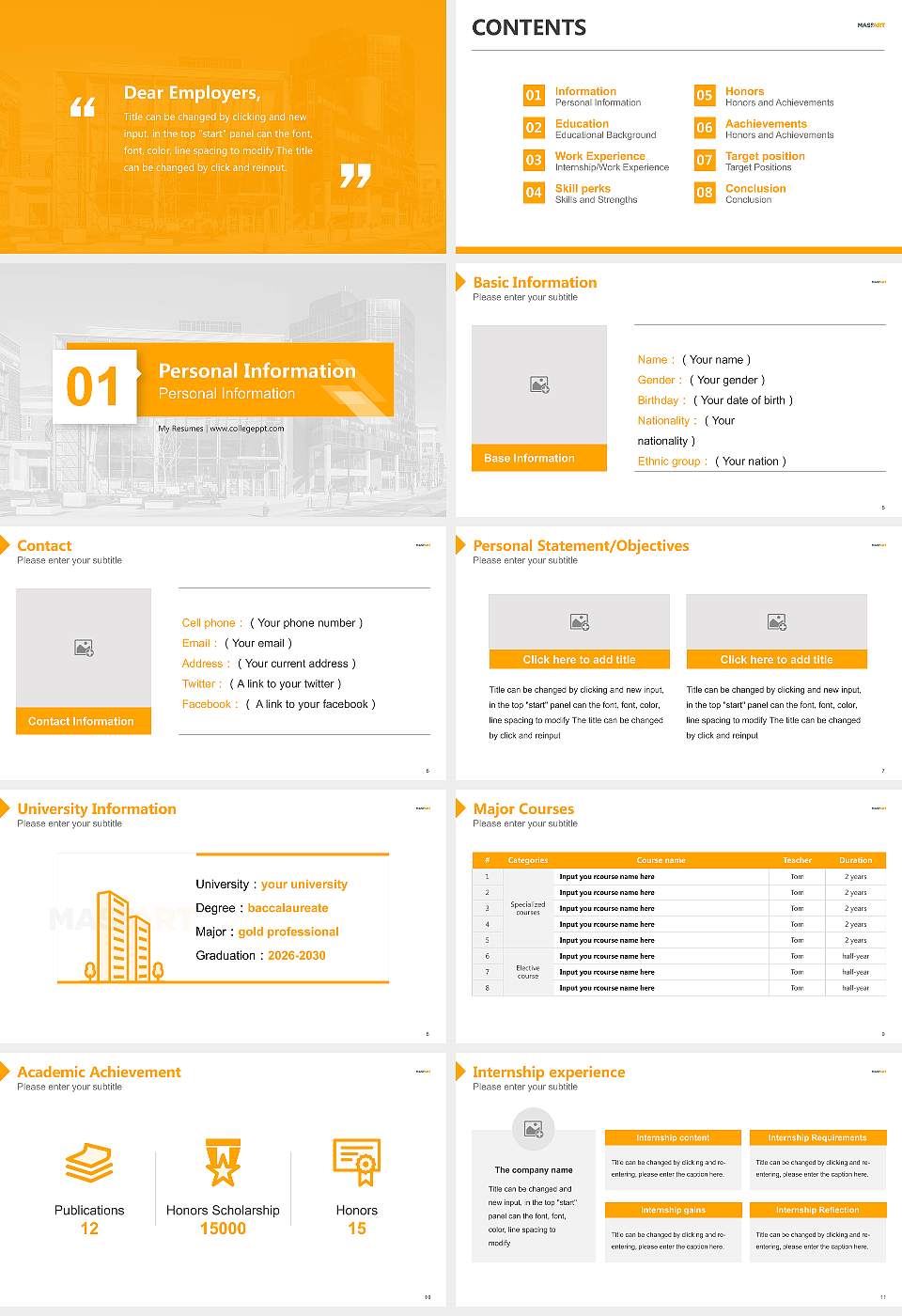 Massachusetts College of Art and Design Resume PPT Template16:9 ratio PPT effect preview image2