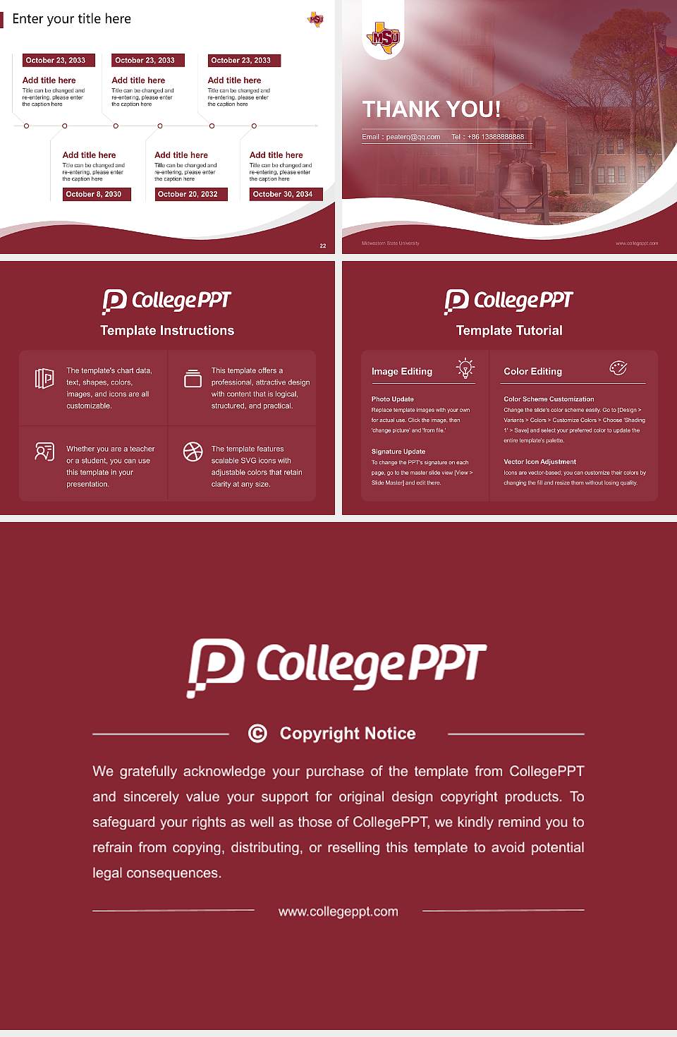Midwestern State University Lecture Sharing and Networking Event PPT Template4:3 ratio PPT effect preview image4