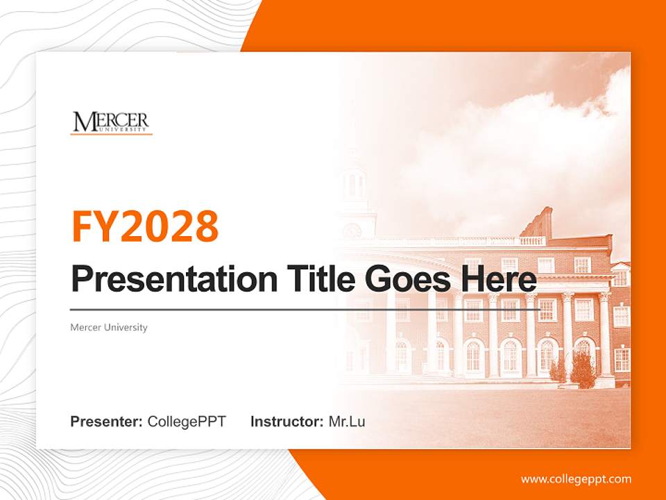 Mercer University Academic Presentation/Research Findings Report PPT Template4:3 ratio PPT effect preview image5