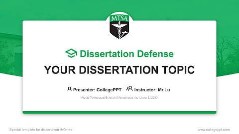 Middle Tennessee School of Anesthesia Inc Graduation Thesis Defense PPT Template