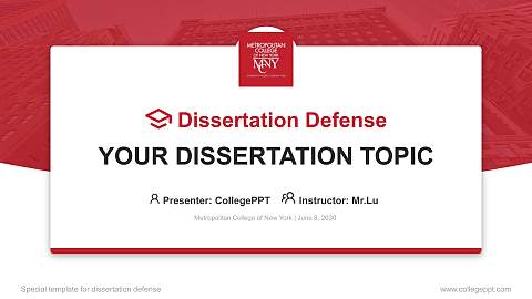 Metropolitan College of New York Graduation Thesis Defense PPT Template