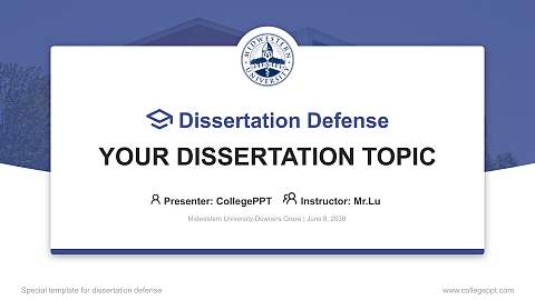 Midwestern University-Downers Grove Graduation Thesis Defense PPT Template