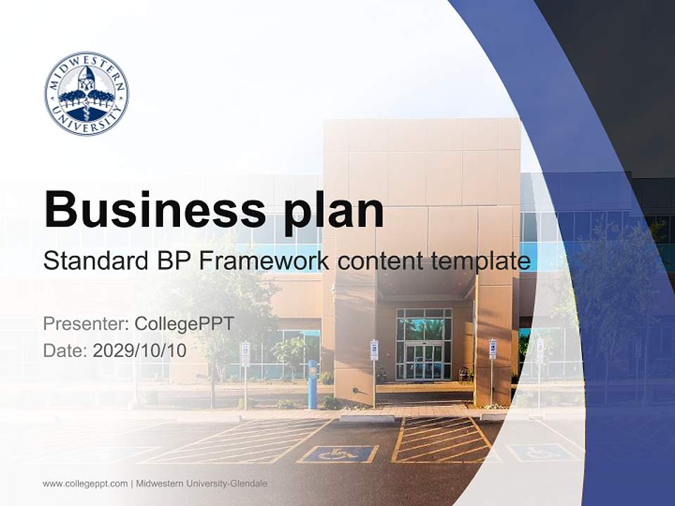 Midwestern University-Glendale Competition/Entrepreneurship Contest PPT Template4:3 ratio PPT effect preview image9