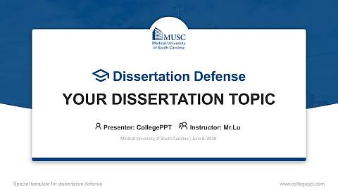 Medical University of South Carolina Graduation Thesis Defense PPT Template