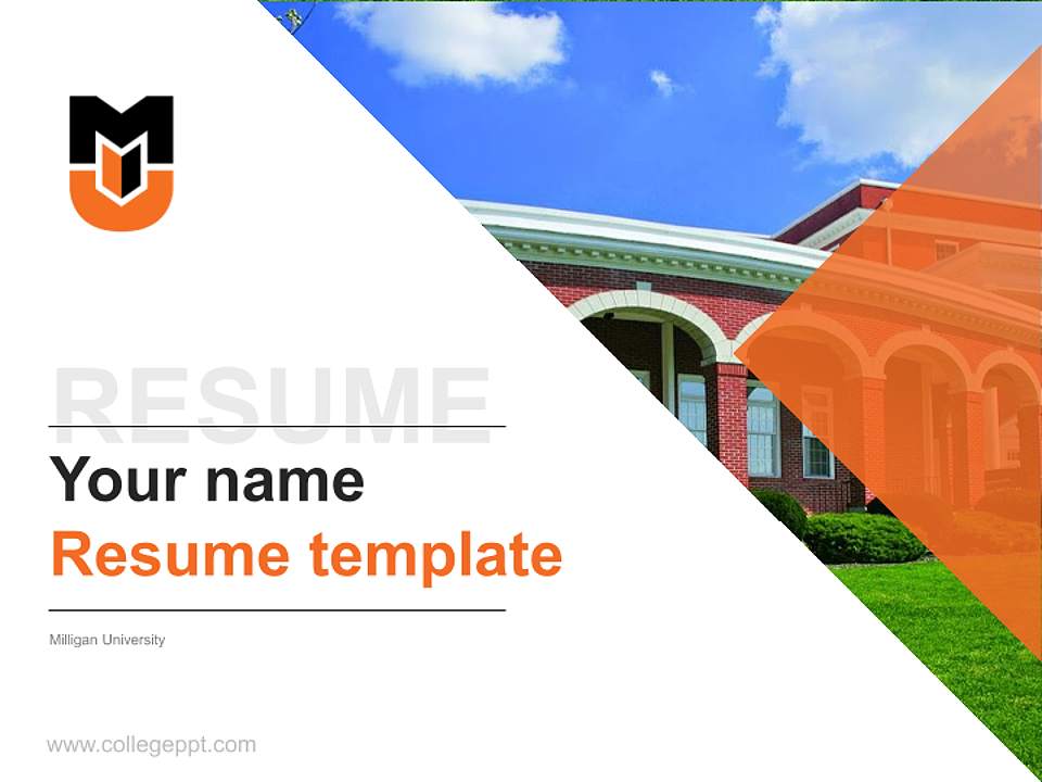 Milligan University Resume PPT Template4:3 ratio PPT effect preview image5